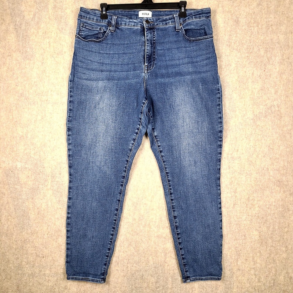 Pistola Jeans Women Plus Size 18W Blue High Rise Stretch P67317MTW-GUT Denim